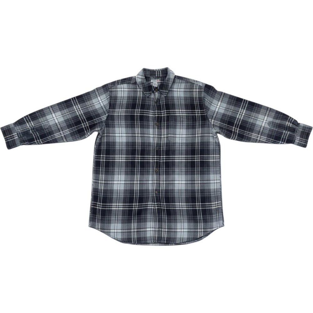 Carhartt Flannel Shirt Womens S 4-6 Blue Gray Plaid Long Sleeve Cotton 103085
